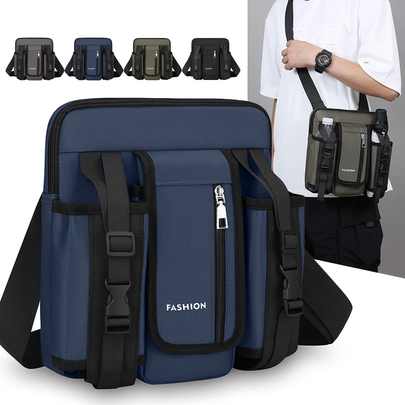 新款多功能中老年斜挎单肩包外出旅行运动大容量带水壶雨伞袋包