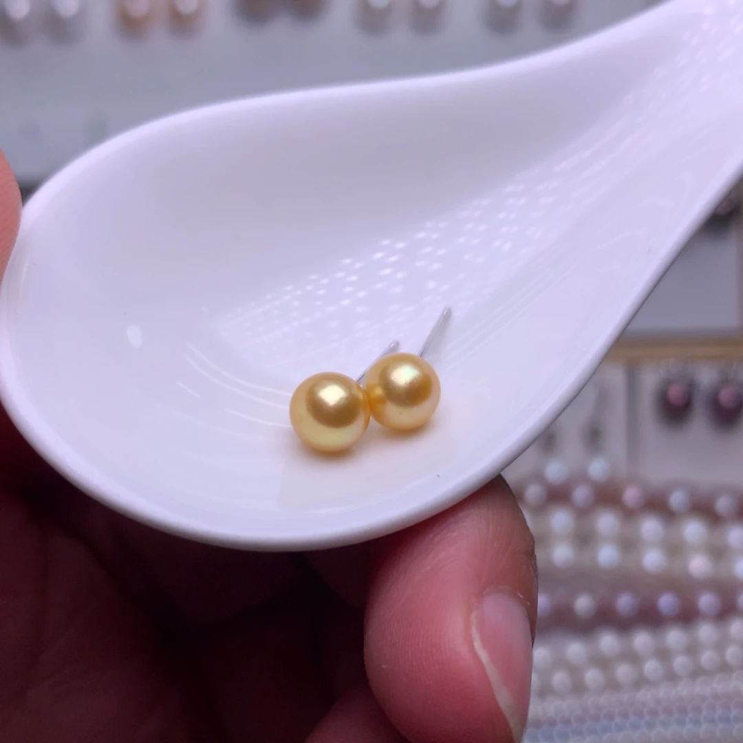 银S925镶嵌耳饰淡水珍珠