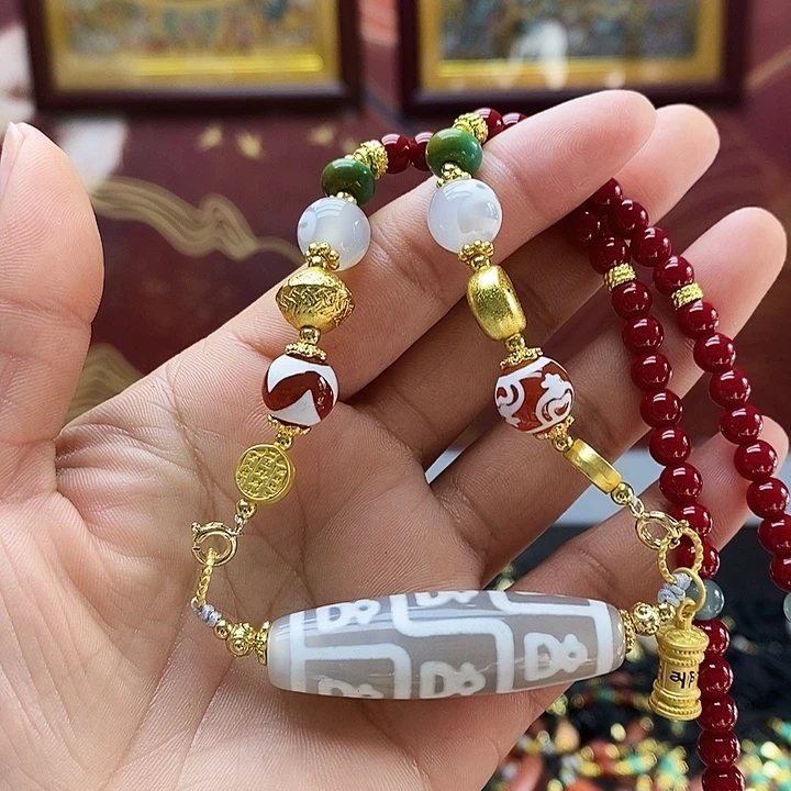 玛瑙/玉髓合金颈饰