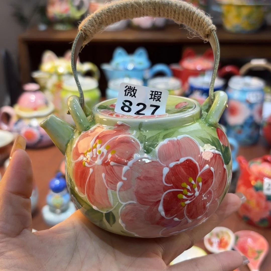 摆件景德镇手绘高温釉下彩陶瓷茶具