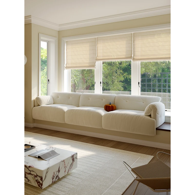 臻逸家云朵飘窗沙发主卧轻奢高级感飘窗台改造一体沙发客厅定制