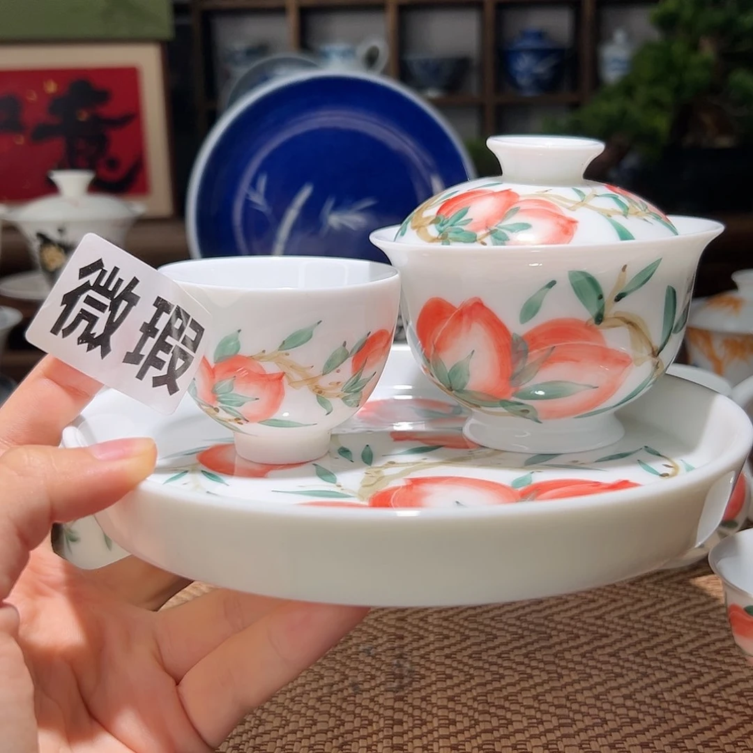 【闪购商品】微瑕 手绘 盖碗