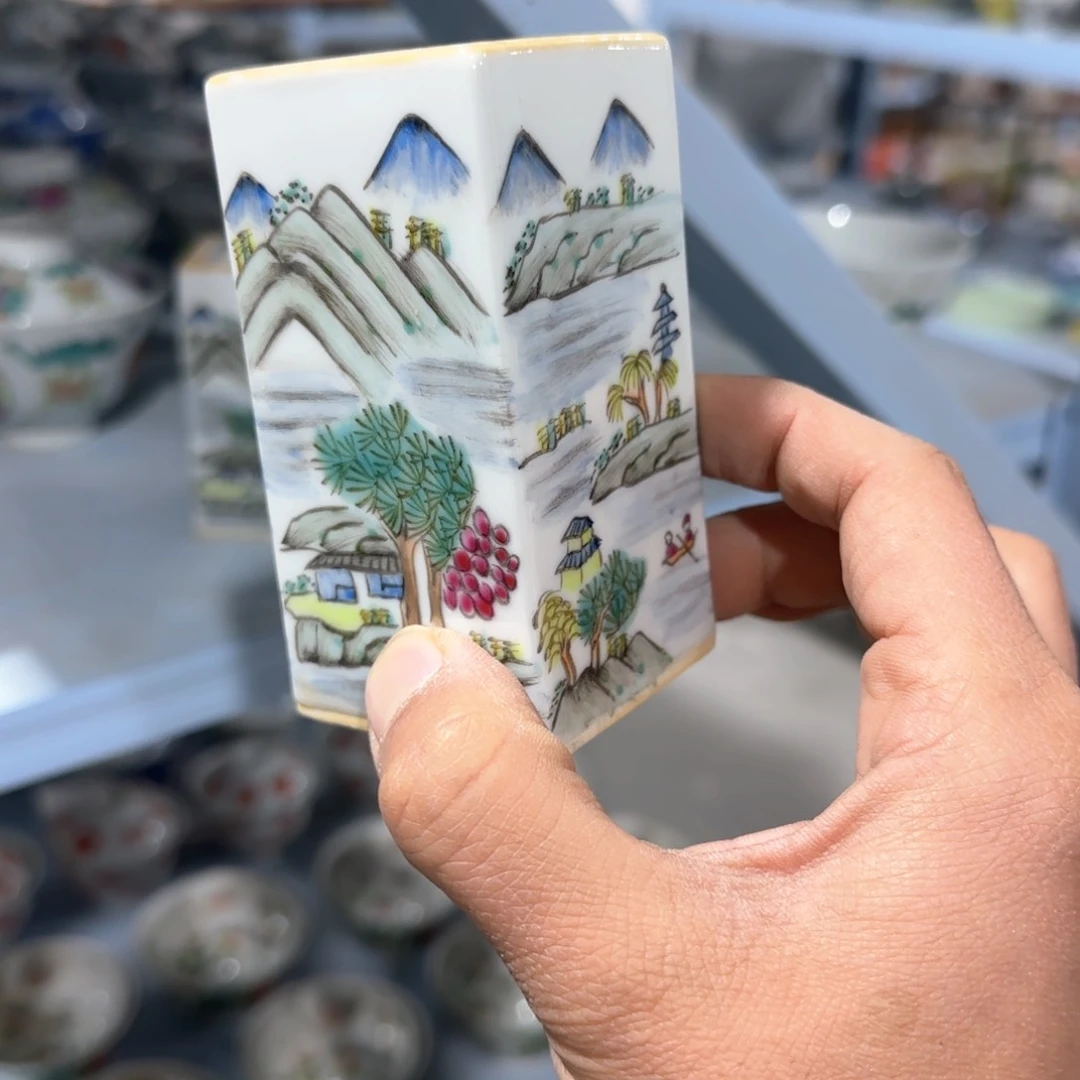 瓷片摆件手绘瓷器全部处理