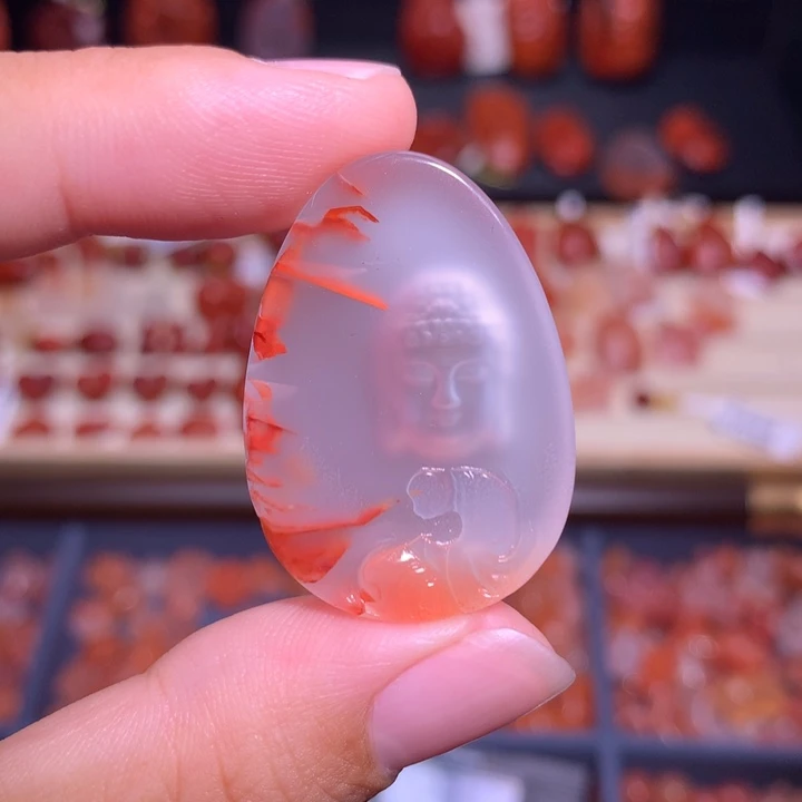 南红玛瑙未镶嵌珠宝半成品悟道拜佛
