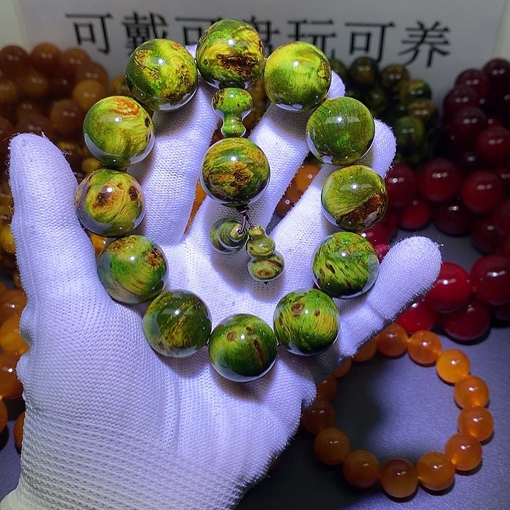 松木（琥珀木）手串/手链2.0 水墨丹青高货