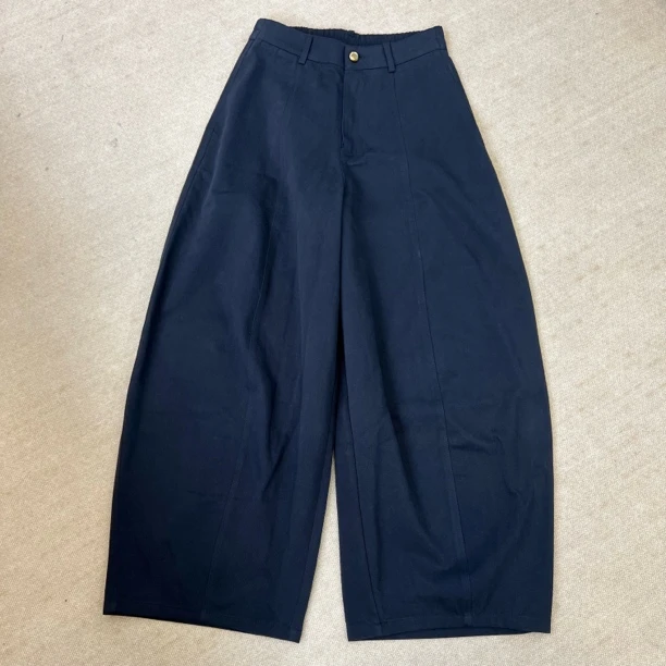 MUHOHUI九分阔腿裤无弹森系小弯刀休闲裤潮流百搭宽松韩系弯刀裤