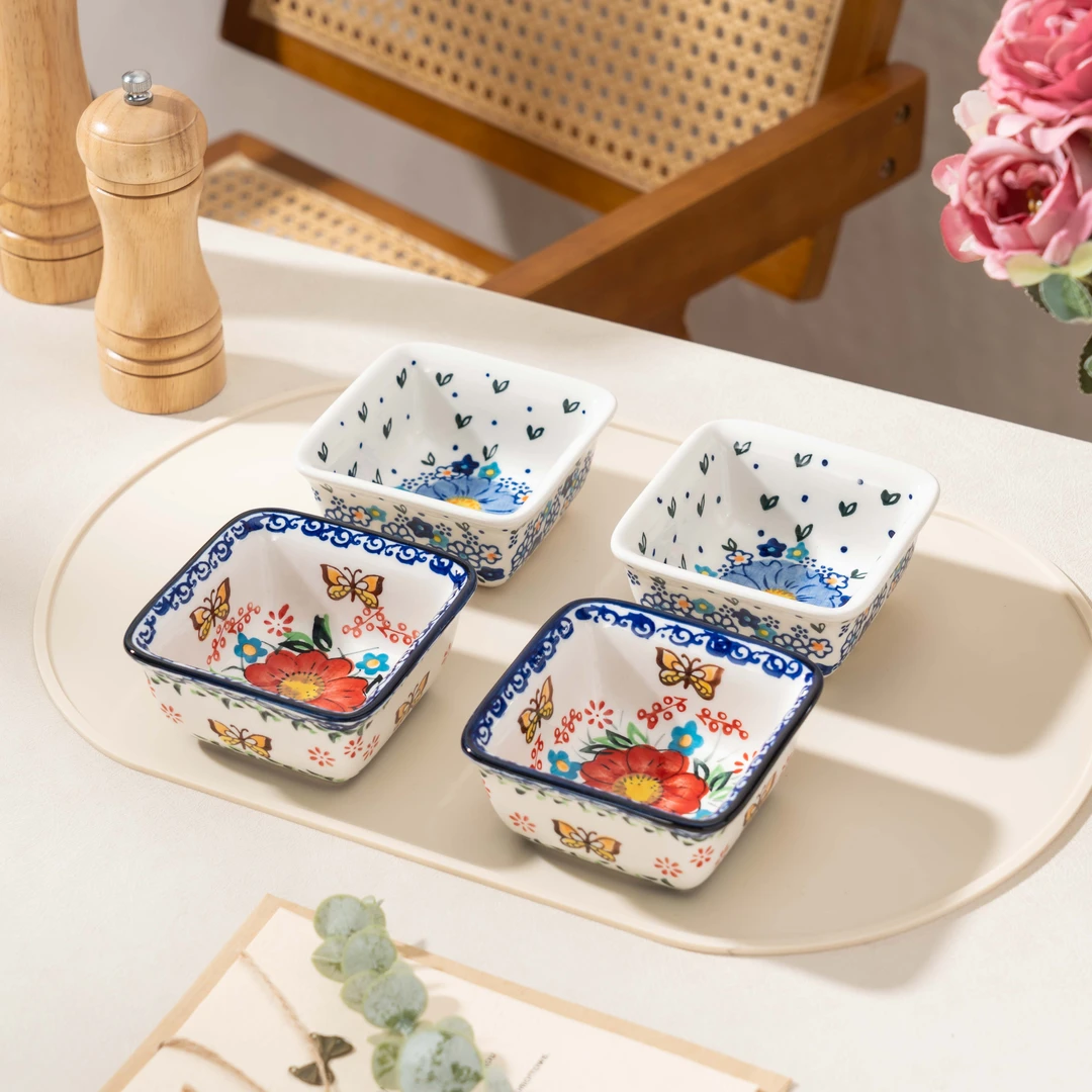 【西里西亚】西西利亚/勿忘我-4英寸四方烤碗（4个装）