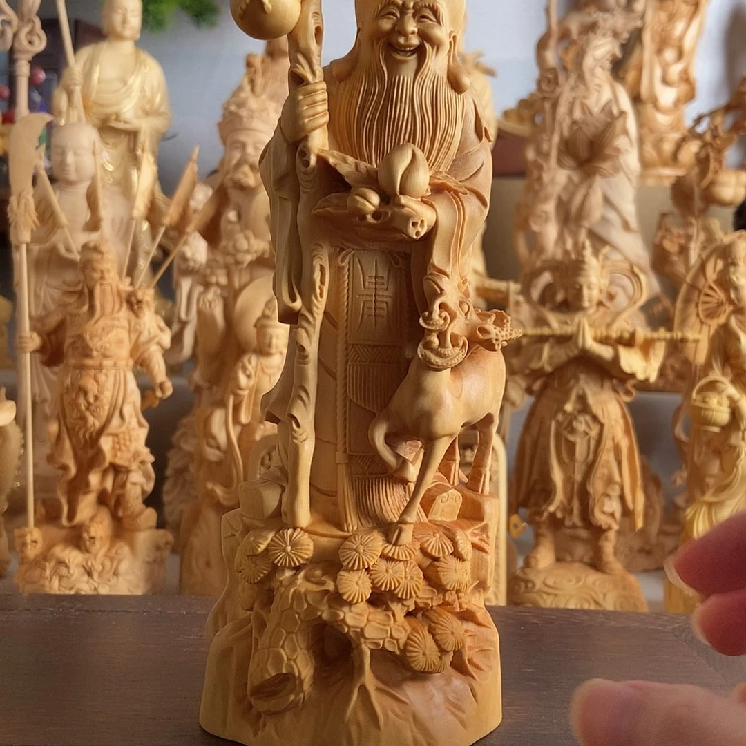 史***艺黄杨木小叶黄杨木雕寿星