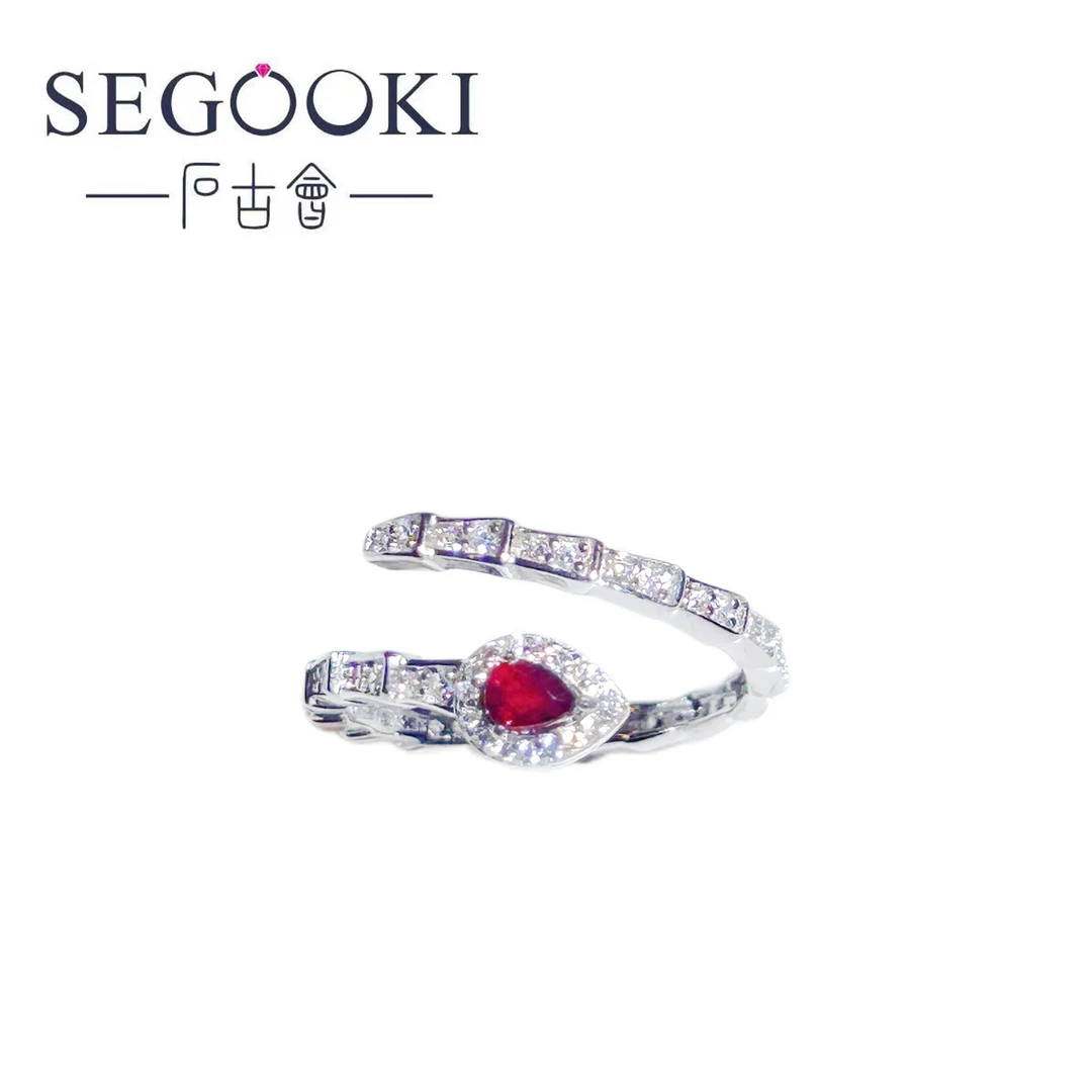 【石古会】S925银红宝石戒指开口-多样性发一-HBS050