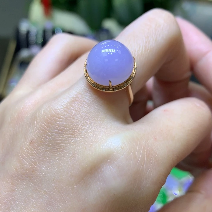 翡翠颈饰18K金镶嵌翡翠吊坠项链