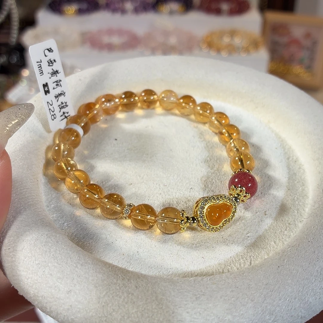 手链水晶未镶嵌巴西黄阿塞设计款7+