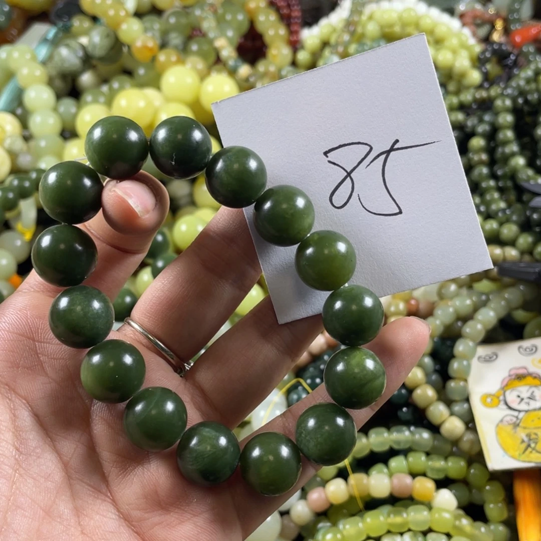 情***浅蛇纹石玉未镶嵌手链