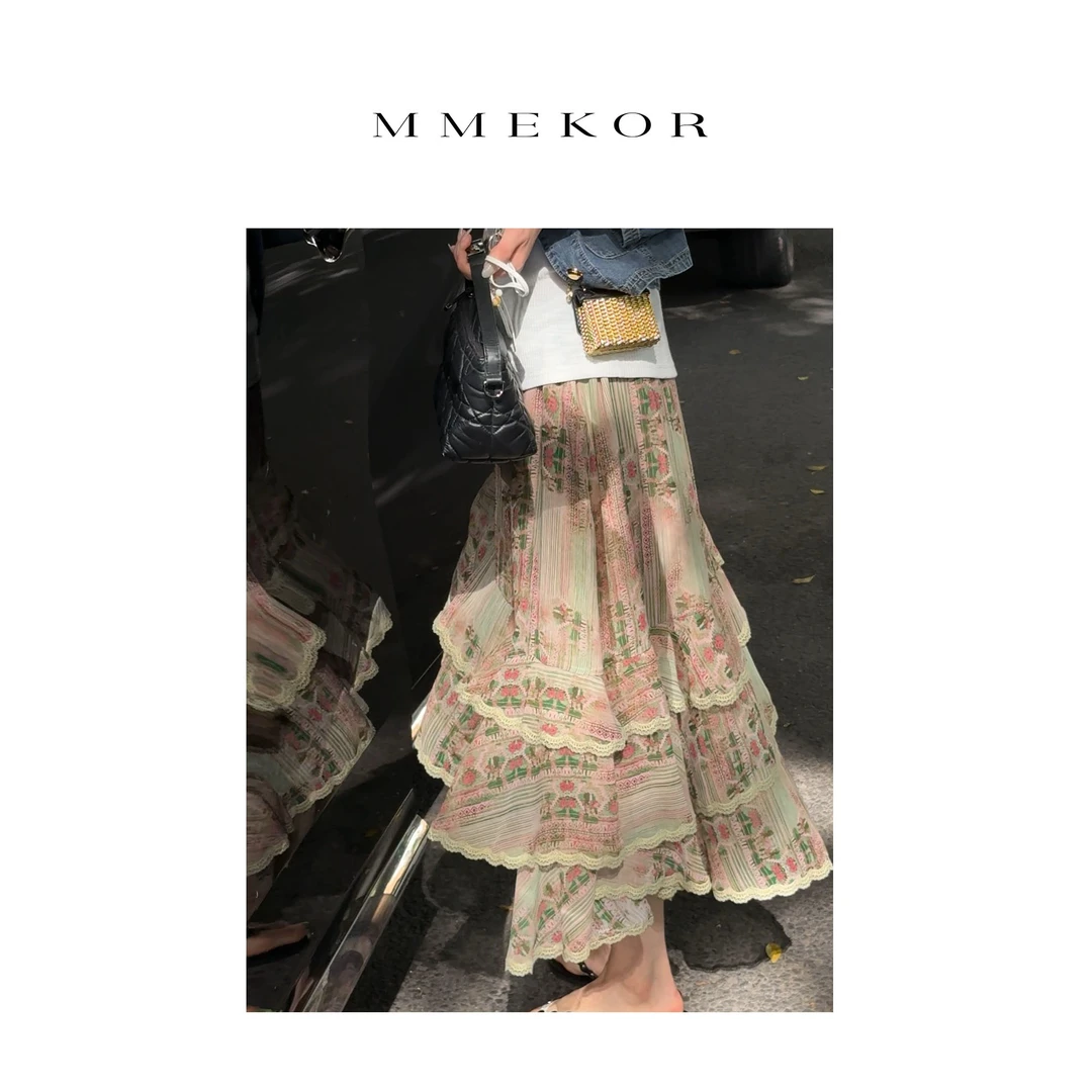 MMEKOR“繁花秘境”裙子 2025新款千金玛德琳碎花半身裙 67285