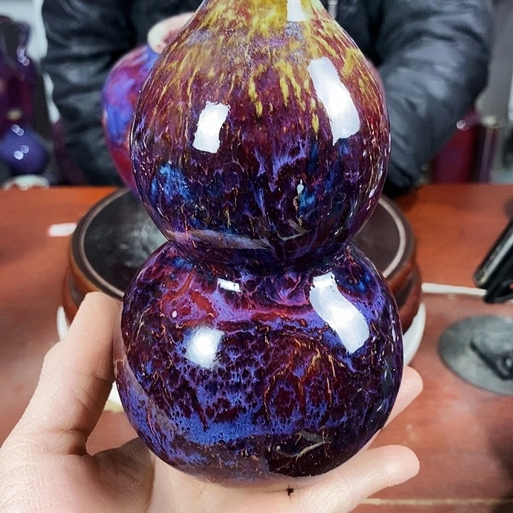 尚峰钧窑作品微瑕葫芦