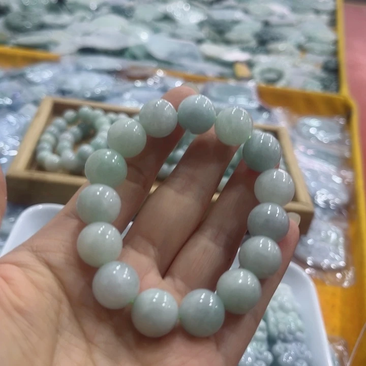 翡翠未镶嵌颈饰圆珠12+