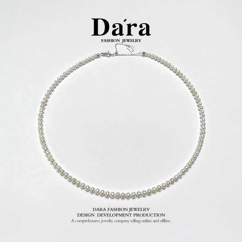 【格一专属】S925银 淡水珍珠约4-5mmbaby珠项链全珠链 YX5806