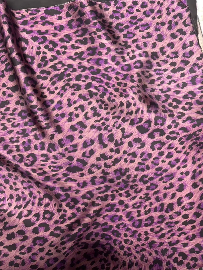 皮子  紫豹纹  布头 高清数码印花   纠结颜色慎拍
