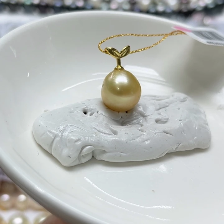 银S925镶嵌吊坠(不含链)海水珍珠11-12mm17号