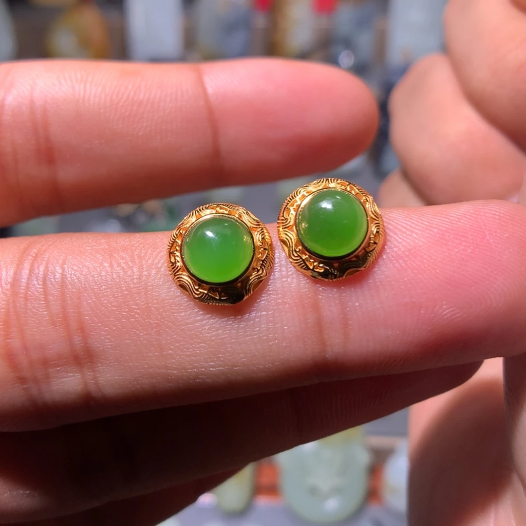 和田玉银S925镀金镶嵌颈饰