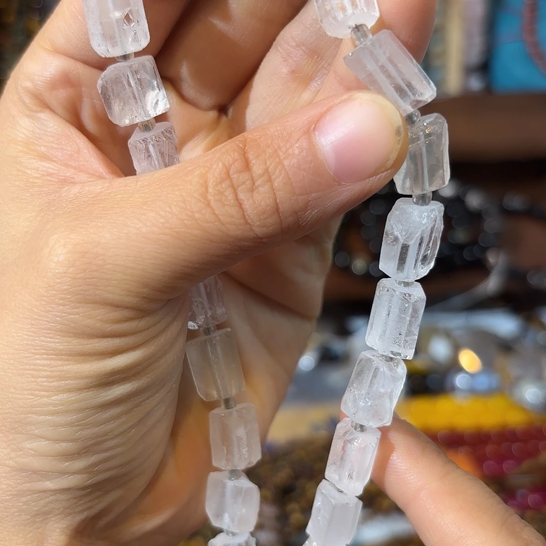 玛瑙/玉髓未镶嵌珠宝半成品白水8-12一条