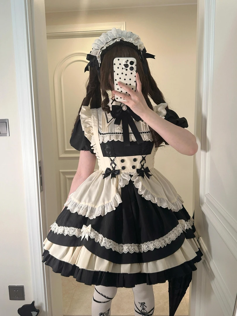 夏季日系满分女仆COS服可拆卸袖系洛丽塔lolita演出网红直播服