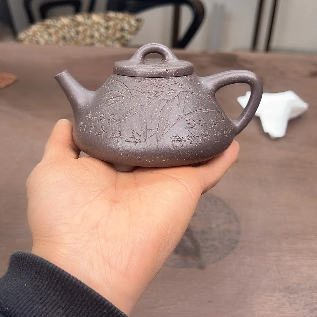 紫砂茶壶趙*灯木门紫泥子冶石瓢