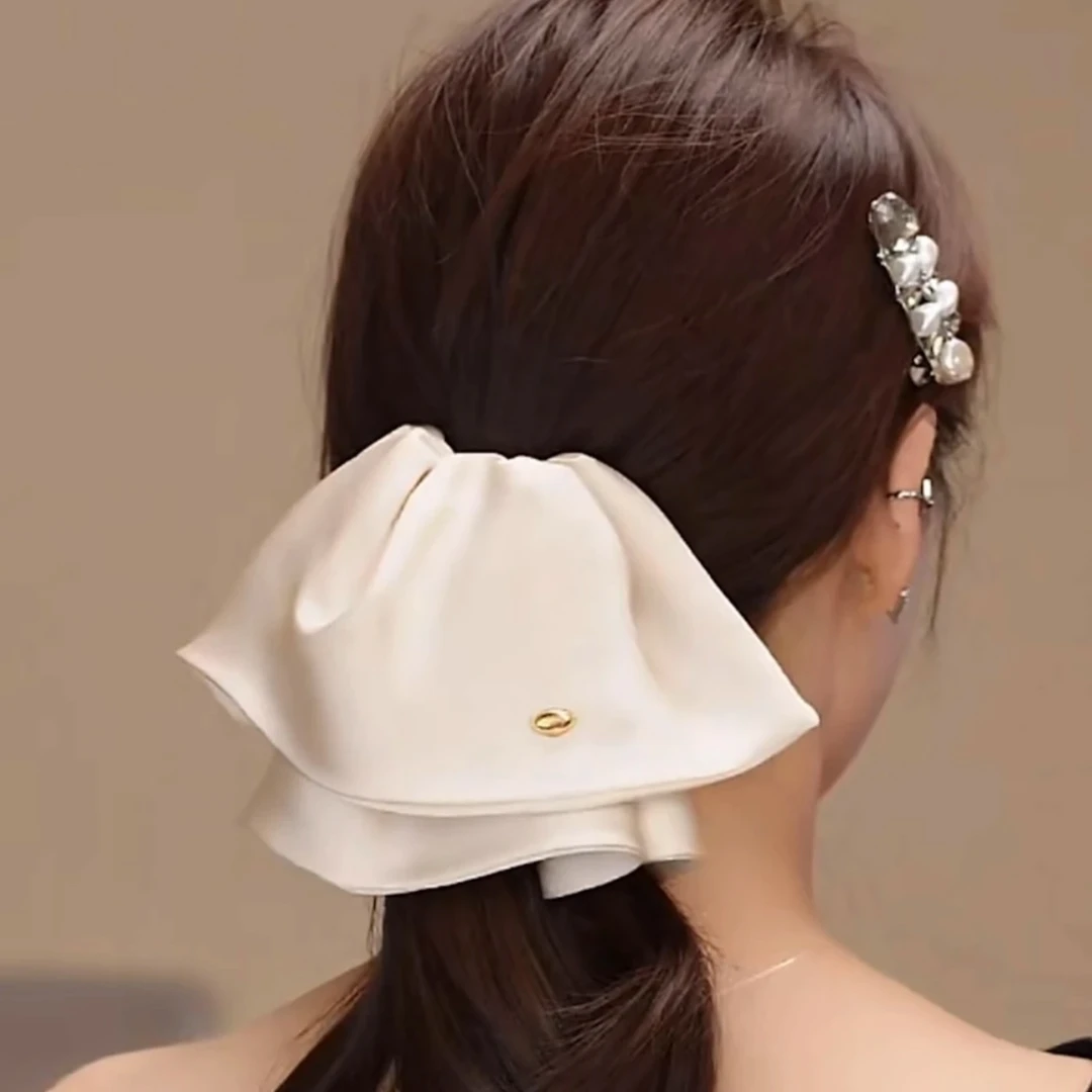 法式千金风欧美风甜美抓夹女发夹发卡复古优雅缎面