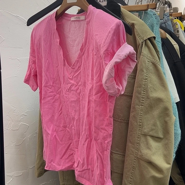 瑕疵瑕疵 粉色水洗T