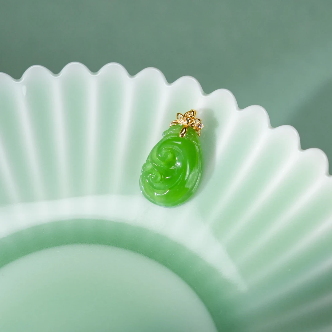 和田玉吊坠-18K金-LLR141-JM|BHT5