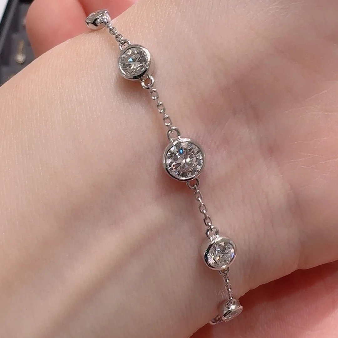 实验室培育钻石18K金镶嵌泡泡手链