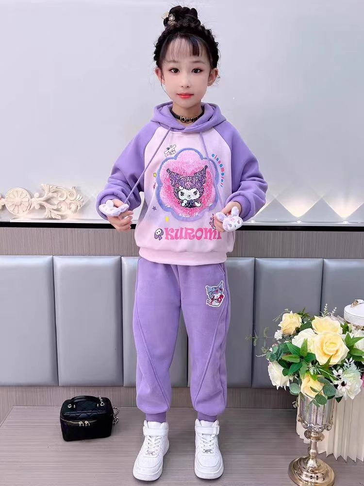 【14】2025新款女大童卫衣亮片渐变色库洛米套装洋气时尚