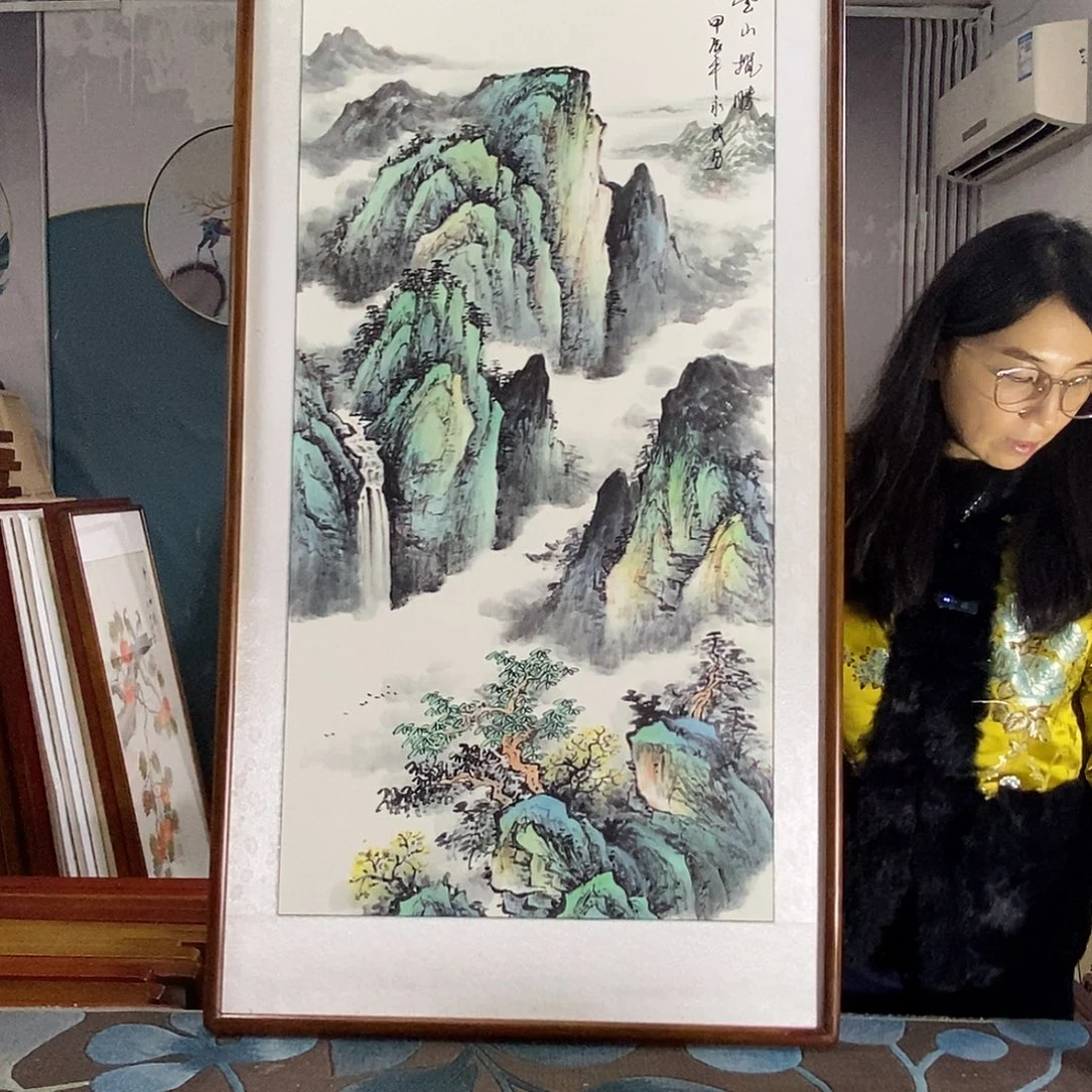 国画62✖️122手写手绘带框包邮国画作品