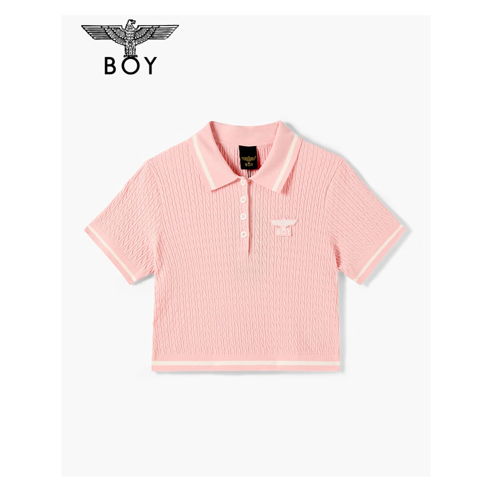 【棉花糖】BOYLONDON夏季新款短袖女款修身POLO简约百搭T恤W01079