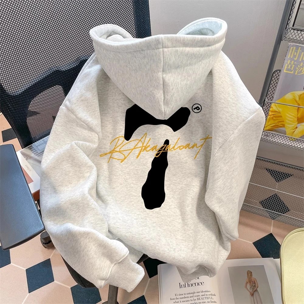 男士2024新款轻奢潮牌卫衣连帽衫vintage秋冬季宽松百搭保暖外套