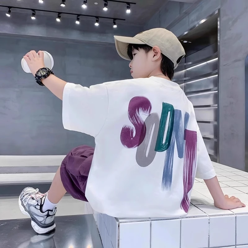 童装男童短袖T恤夏装2025新款儿童上衣夏季纯棉中大童夏款男孩潮t