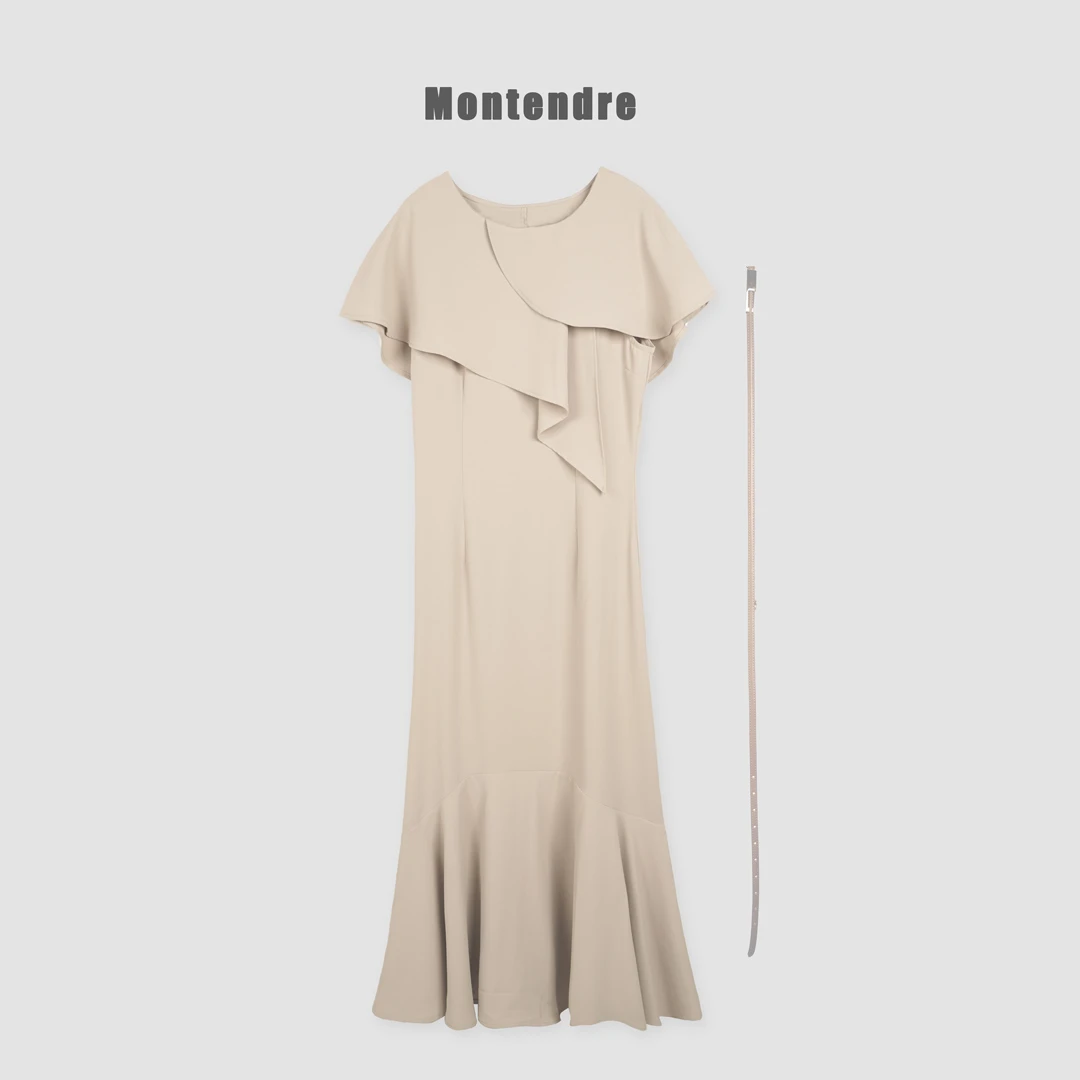 【胖虎家】夏季新款 L 气质鱼尾连衣裙高级感赫本风法式长裙