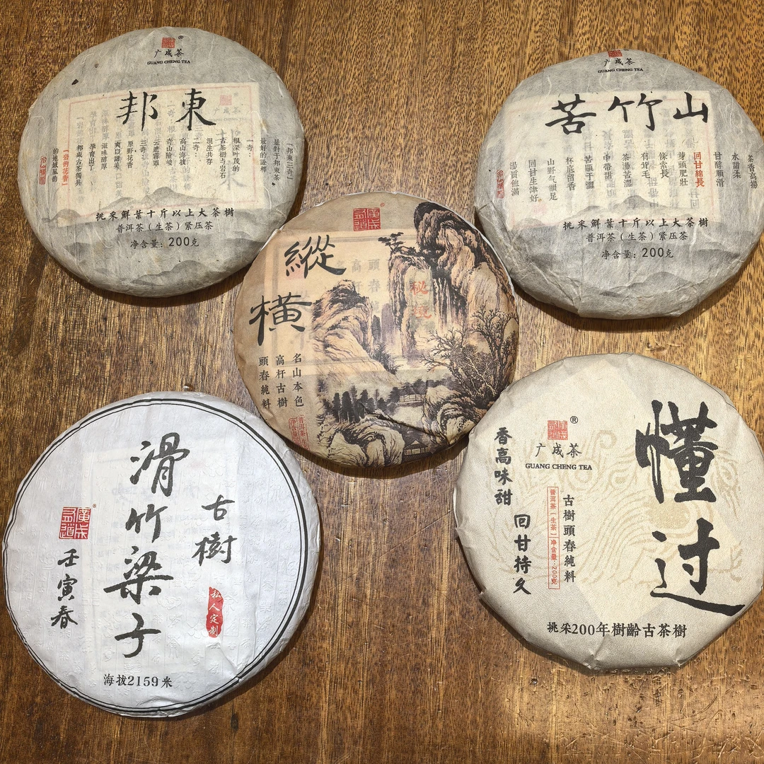 懂过古树邦东古树 苦竹山 无量山秘境滑竹梁子各一饼（200克）共1kg