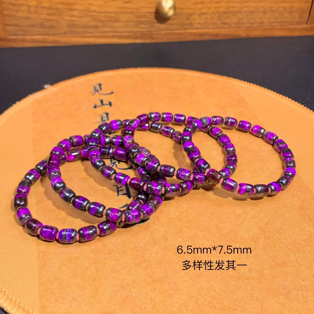 潮生石丨舒俱来丝绒桶珠手串6mm+/多样性发其一/C01707