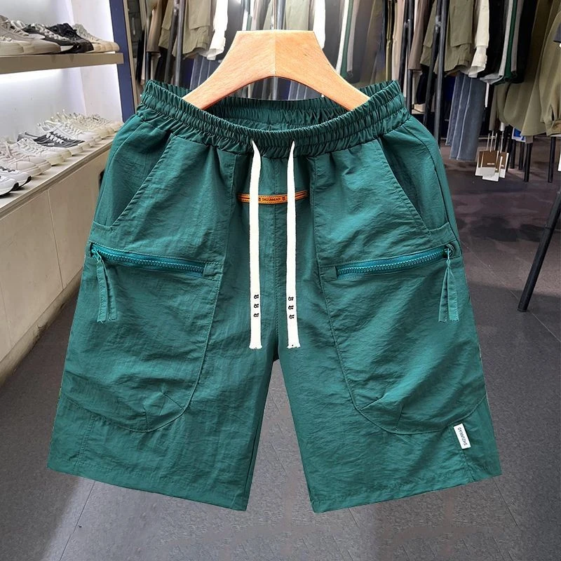 季冰丝短裤男士薄款宽松速干运动大裤衩中裤子马裤男款沙滩裤新款