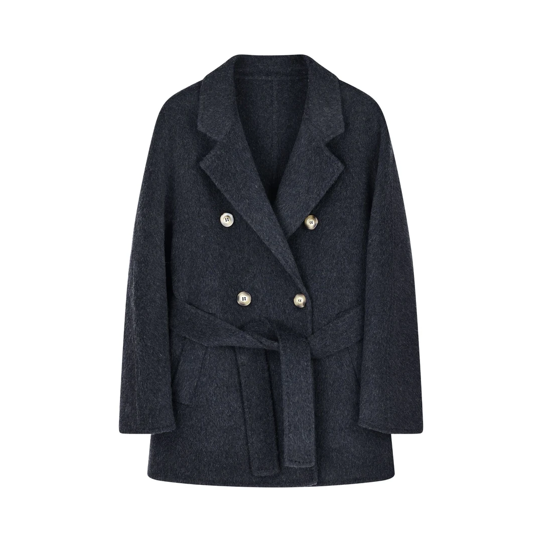 【801-短款】秋冬双面绒短款女装外套大衣气质百搭外套