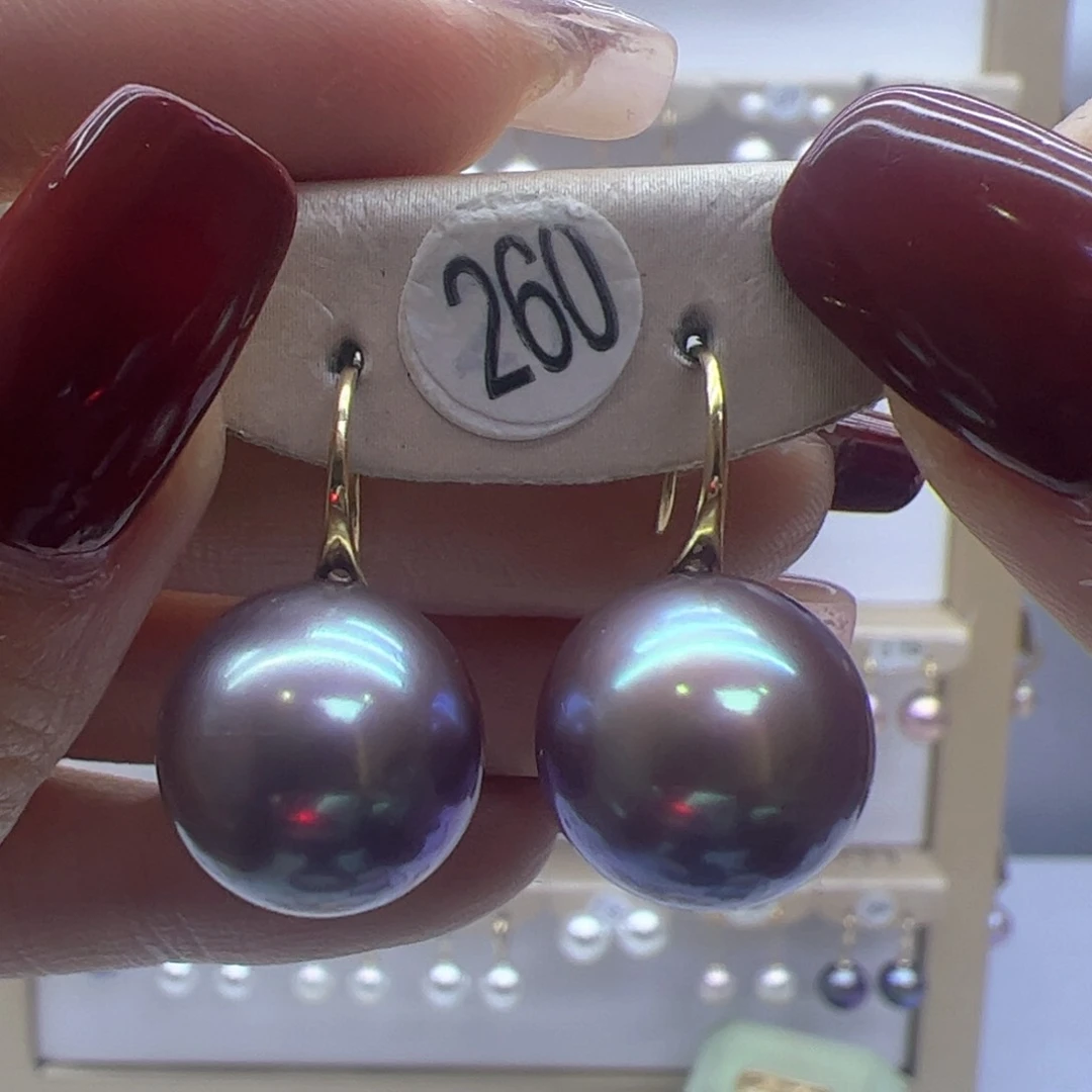 淡水珍珠耳饰18K金镶嵌