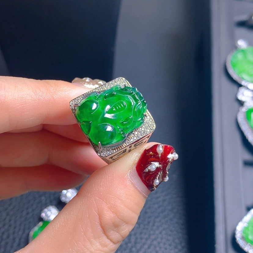 【闪购商品】翡翠戒指银S925镶嵌戒指