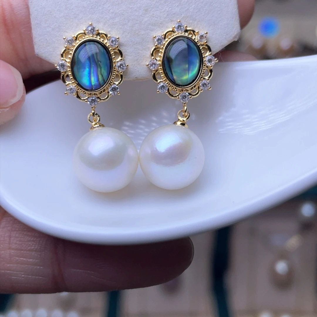 淡水珍珠耳环未镶嵌