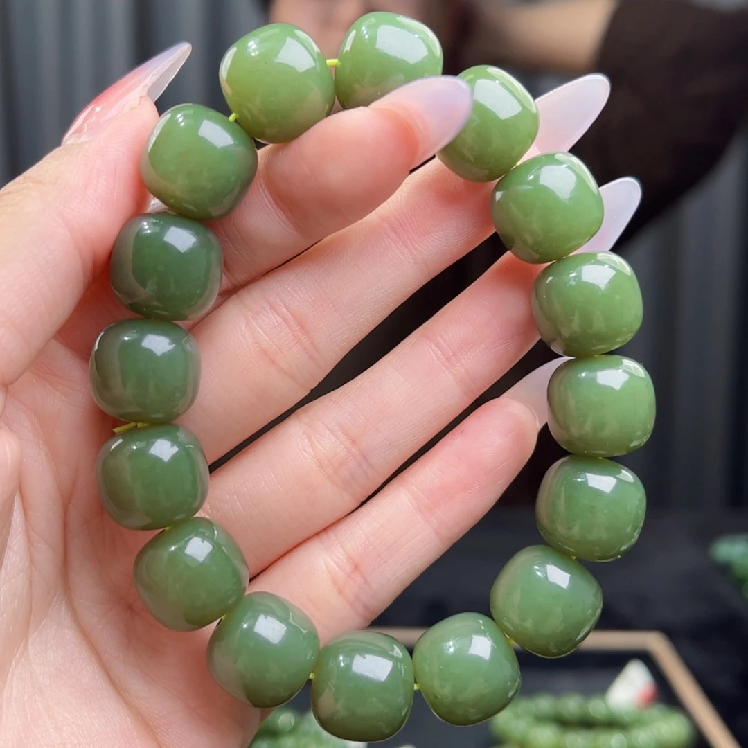 和田玉未镶嵌手链天然和田玉新疆若羌青黄口14