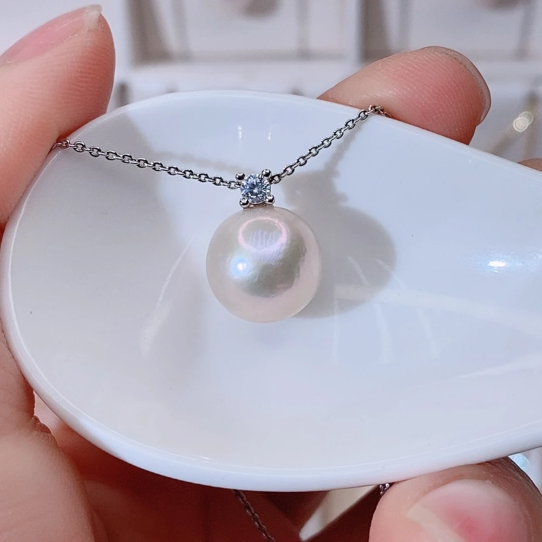 颈饰银S925镶嵌淡水珍珠