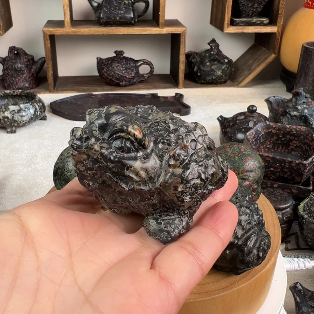 了***痕梅花玉茶宠茶摆件