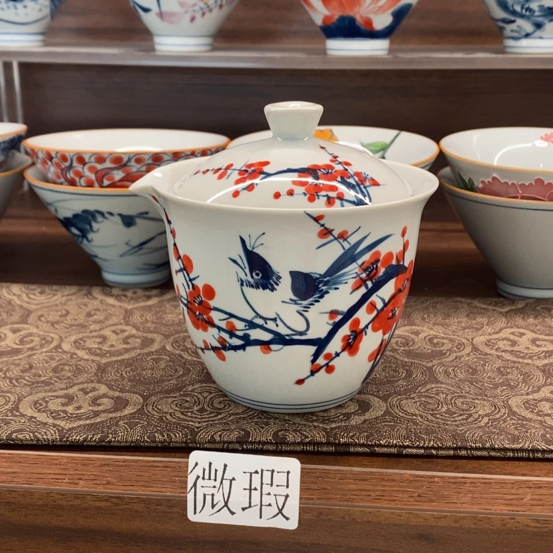 釉下彩老陶泥手工绘制