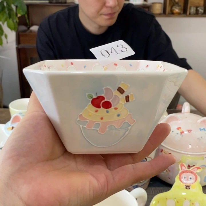瓷片景德镇釉下彩手绘
