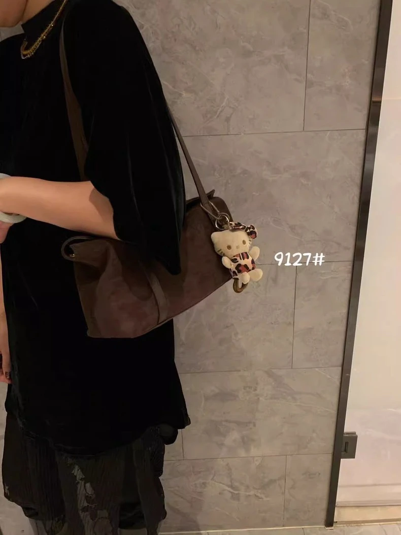 2024秋冬新韩国小众磨砂简约通勤休闲慵懒腋下包托特包