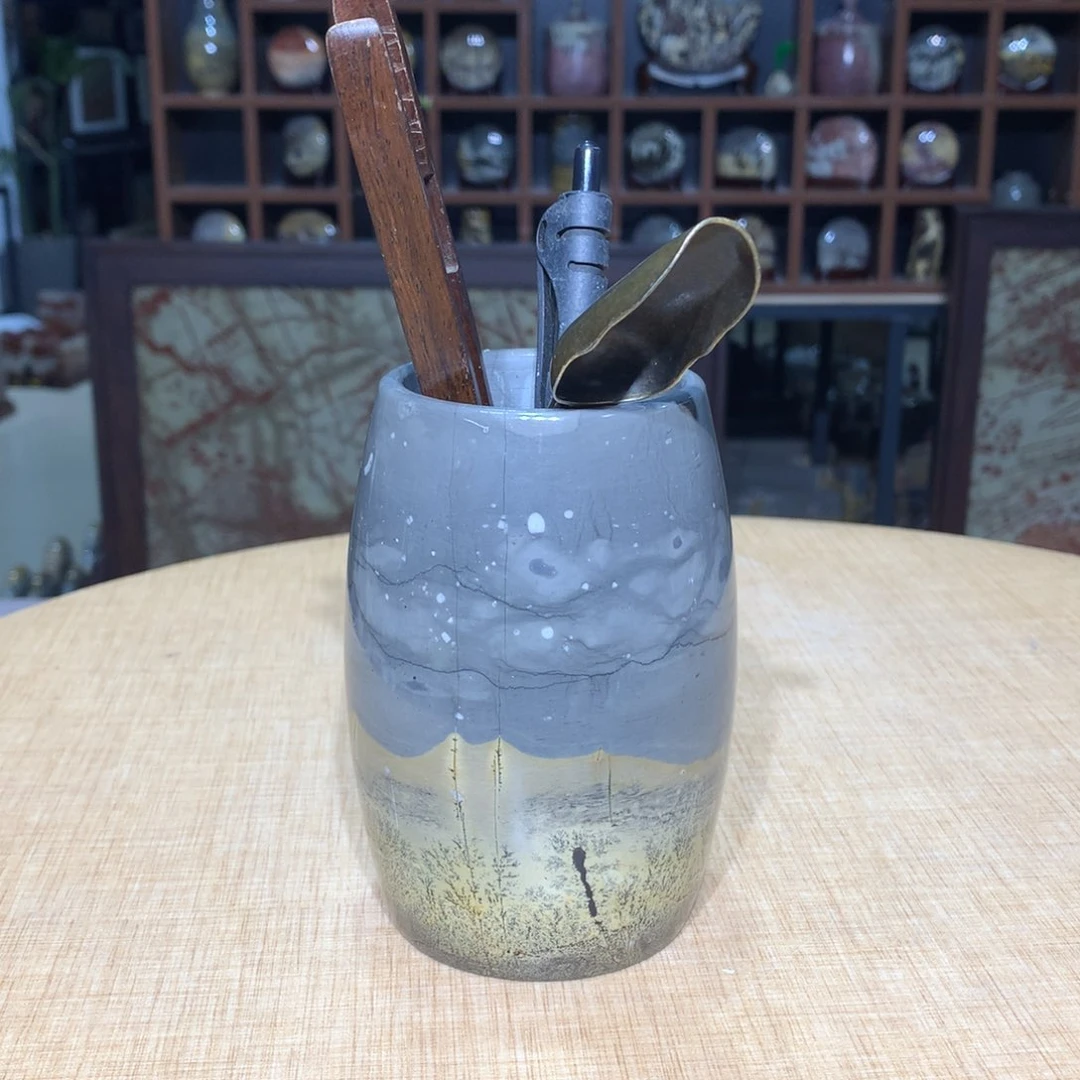 紫砂，广西国画石摆件，收藏观赏